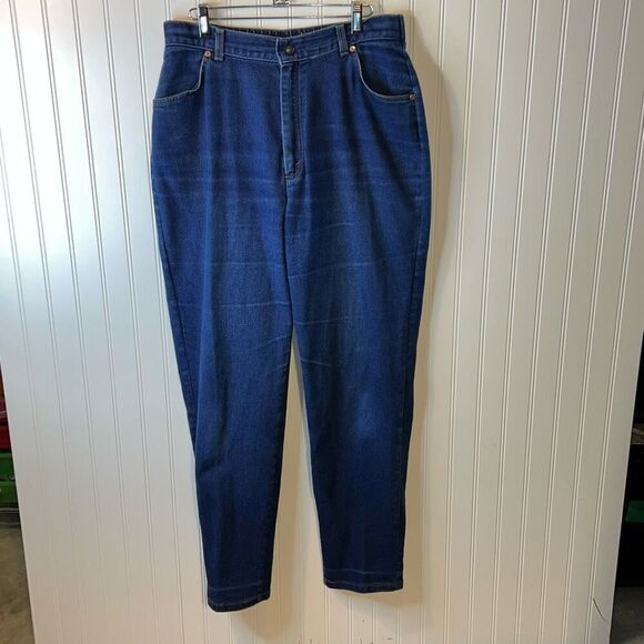 Levi's Denim Blue Jeans Women's 18 Average Elastic Waist Button Made In USA - Picture 1 of 8